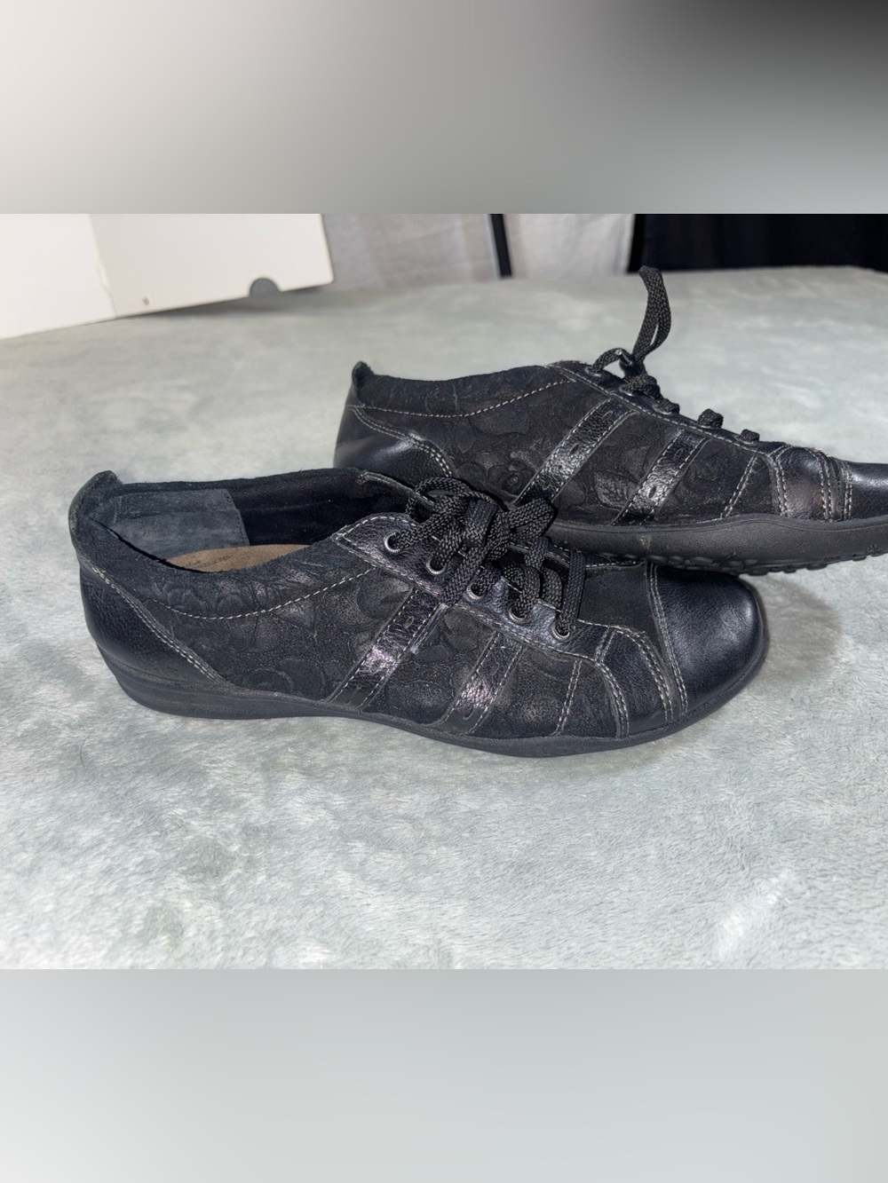 Taos Footwear Black Leather Comfort Walking Shoes Sneaker Low Top | Size 7.5